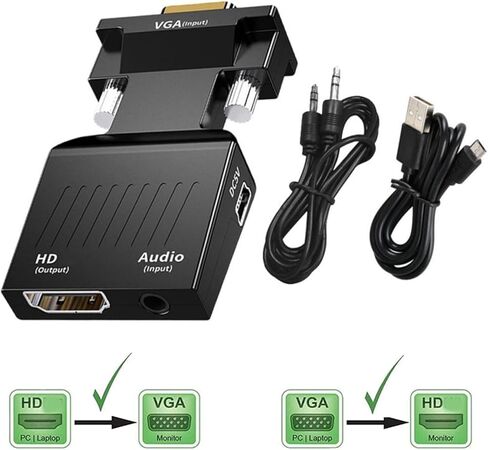 HDMI-Compatible to V/GA Adapter Converter Full HD 1080P HDMI to for PC to HDTV Projector Video in Saudi Arabia
