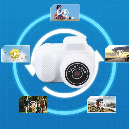 Mini Keychain Camera, 1080P HD Video Camera with 0.96in Color Screen, Portable Micro Camcorder Vlog Camera for Daily Life Travel Recording, 180mAh Battery, 128GB Expansion (White) in Saudi Arabia