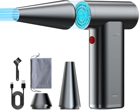 Compressed Air Duster 3 Gears 180000RPM Electric Air Duster for Deep Cleaning Keyboard&PC-Adjustable Rechargeable Cordless Dry Blower Air Blower for Home and Car Compressed Air Cans in Kuwait