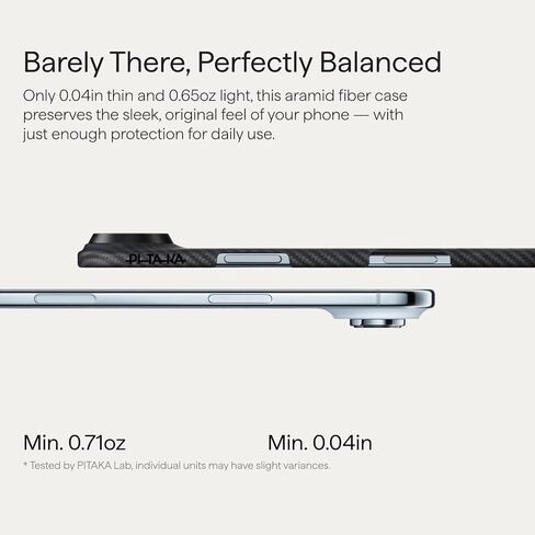 حافظة بيتاكا لهاتف iPhone Air مقاس 6.5 بوصة، متوافقة مع MagSafe، حافظة نحيفة للغاية مع ملمس بدون غطاء، منسوجة بألياف الأراميد 600D، أسود/رمادي (نسيج قطني طويل) in Saudi Arabia