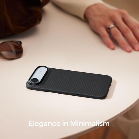 حافظة بيتاكا لهاتف iPhone Air مقاس 6.5 بوصة، متوافقة مع MagSafe، حافظة نحيفة للغاية مع ملمس بدون غطاء، منسوجة بألياف الأراميد 600D، أسود/رمادي (نسيج قطني طويل) in Saudi Arabia