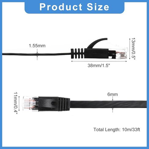 MECCANIXITY Cat 6 Ethernet Cable 98ft, 32AWG 250MHz Flat High Speed RJ45 Cat6 Internet Network Patch Cord with Clips for Computer, Gaming, Router, Modem, White in Saudi Arabia