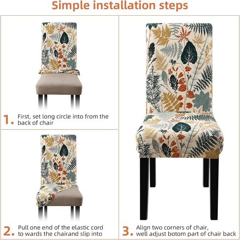 Fuloon Waterproof Dining Chair Covers, Parsons Chair Slipcover, Super Fit Stretch Kitchen Chair Slipcovers, Removable Washable Chairs Seat Cover for Dining Room, Kitchen(6 Pack, Waterproof Grey) in Kuwait