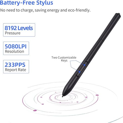 Drawing Stylus Batteryless Stylus 8192 Levels Pressure Compatible with VINSA VIN1060PLUS T608 Graphics Drawing Tablet Draw and Painting in Saudi Arabia