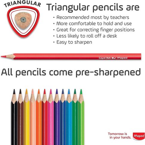 Maped - Color'Peps Triangular Colored Pencils - 48 Pack - Vibrant Colors in Kuwait