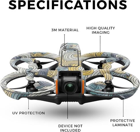 Drone Skin Compatible with DJI Avata 2 (2024) - Turbulence - Premium 3M Vinyl Protective Wrap Decal Cover - Easy to Apply | Crafted in The USA by MightySkins in Saudi Arabia