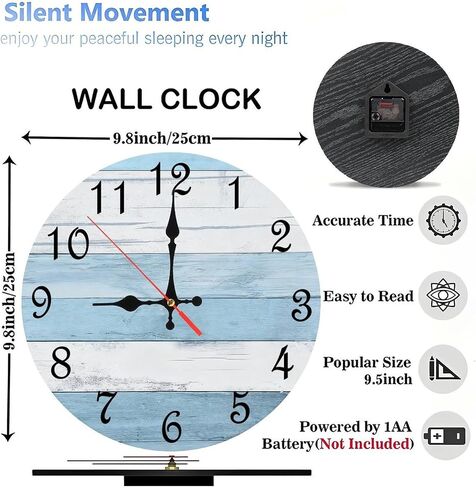American Flag Tractor Wall Clock Rustic Farmhouse Decor 10-Inch Wooden Wall Clock, Silent Movement, Battery Operated (AA Batteries Not Included), Artistic Home Decor, Perfect for Home Accents in Saudi Arabia