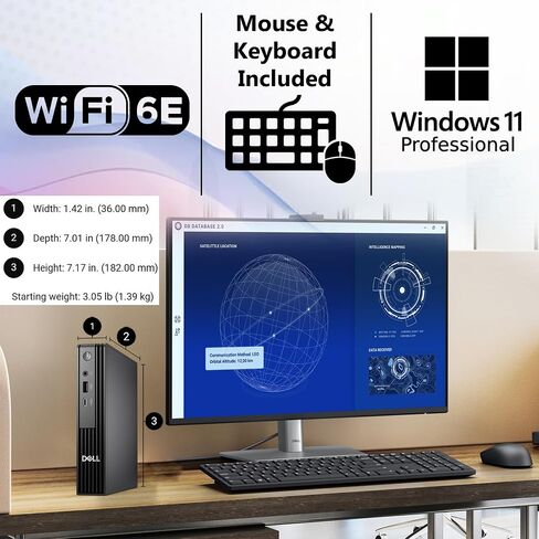 Dell Pro Micro QCM1250 MFF Intel i5-14500T, 32GB DDR5 RAM, 1TB SSD PCIe, WiFi 6E + BT, RJ-45, DisplayPort, Wired Keyboard & Mouse, 3YR Wty, Windows 11 Pro, AI Mini Business Desktop - Black in Saudi Arabia