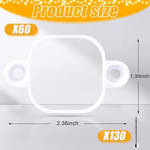 60 قطعة تركيب متوافقة مع 100 قدم Govee Pro H706 H806 دعامات إضاءة خارجية دائمة مع براغي للسوفيت، مشبك استبدال الغراء (أبيض) in Kuwait