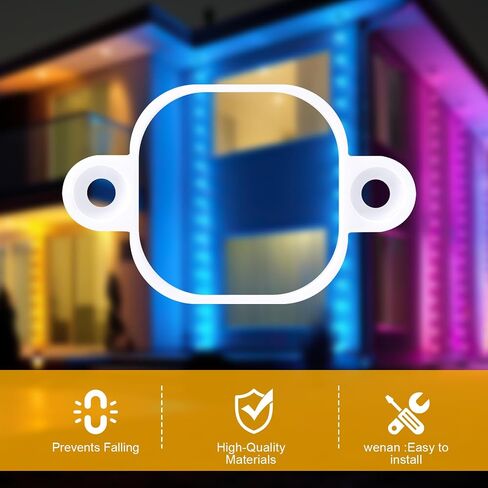 60 قطعة تركيب متوافقة مع 100 قدم Govee Pro H706 H806 دعامات إضاءة خارجية دائمة مع براغي للسوفيت، مشبك استبدال الغراء (أبيض) in Kuwait