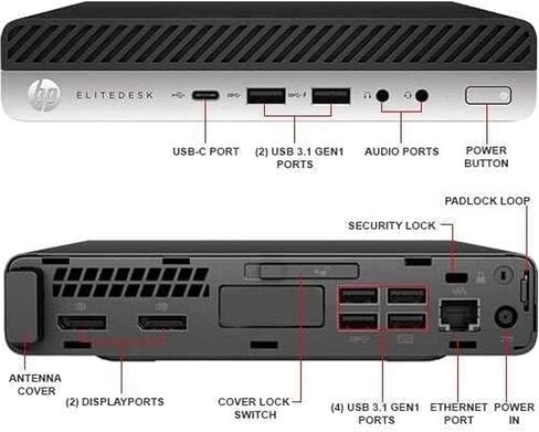 HP 800 G3 Mini Desktop Intel i5-6500 3.2 جيجا هرتز حتى 3.60 جيجا هرتز، 16 جيجا بايت DDR4 RAM، 512 جيجا SSD، WiFi، BT، لوحة مفاتيح وماوس، Windows 11 (متجدد) in Saudi Arabia