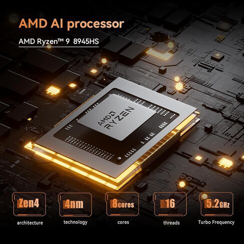 MINISFORUM UM890 Pro Mini PC AMD Ryzen 9 8945HS(8C/16T, up to 5.2GHz) 32GB DDR5 1TB SSD Mini Computers, 2xUSB4(PD 8K)/HDMI/DP Four Outputs, 2X LAN, 4xUSB3.2, OCuLink, Wi-Fi 6E, Radeon 780M (Renewed) in Saudi Arabia