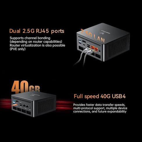 MINISFORUM UM890 Pro Mini PC AMD Ryzen 9 8945HS(8C/16T, up to 5.2GHz) 32GB DDR5 1TB SSD Mini Computers, 2xUSB4(PD 8K)/HDMI/DP Four Outputs, 2X LAN, 4xUSB3.2, OCuLink, Wi-Fi 6E, Radeon 780M (Renewed) in Saudi Arabia