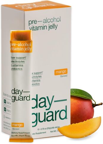 DAYGUARD Peach Jelly Sticks | Pre Drinking & Pre Alcohol Aid Routine | Better Morning, Liver Support, Regret Prevention | Highest DHM Among Popular Recovery Brands, Korean Pear, L-Cysteine | 22g x 10 in Saudi Arabia