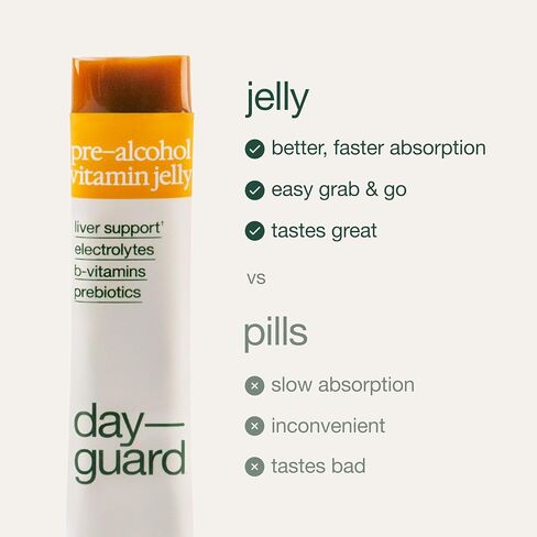 DAYGUARD Peach Jelly Sticks | Pre Drinking & Pre Alcohol Aid Routine | Better Morning, Liver Support, Regret Prevention | Highest DHM Among Popular Recovery Brands, Korean Pear, L-Cysteine | 22g x 10 in Saudi Arabia