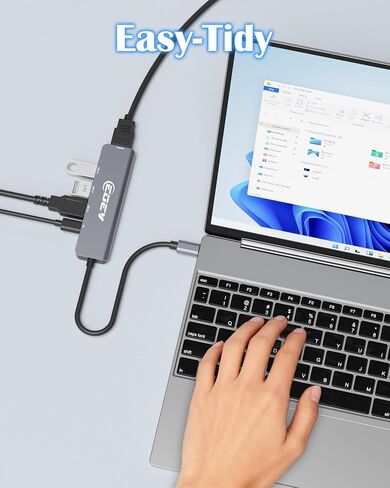 محول USB C Hub متعدد المنافذ 5 في 1 USB A 3.0 منافذ بيانات 5 جيجابت في الثانية، 2X USB A 2.0 مع شحن PD 100 واط، محول من النوع C إلى HDMI منافذ بيانات 4K@30 هرتز للكمبيوتر الشخصي وسطح المكتب وMac Book Air pro Dell والمزيد (فضي) in Kuwait
