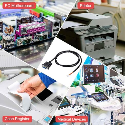 MECCANIXITY DB9 RS232 Serial Cable, 24AWG DB9 Female to Bare Wire Open End with 3 Wiring Terminals, DB9 232-XH2.54 Extension Cable for Data Communication, 3.3 ft in Saudi Arabia