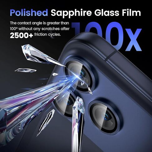Compatible for iPhone 17 Pro Max Camera Lens Protector, [Military Grade Shatterproof] [Strong Adhesion] Metal Tempered Glass Cover Camera Screen Protector Accessories (Deep Blue) in Saudi Arabia