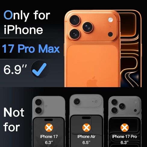 Compatible for iPhone 17 Pro Max Camera Lens Protector, [Military Grade Shatterproof] [Strong Adhesion] Metal Tempered Glass Cover Camera Screen Protector Accessories (Deep Blue) in Saudi Arabia