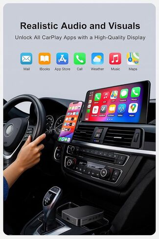 AI Box – Wireless CarPlay & Android Auto Adapter | Dual-Band WiFi | 4K HDMI Output | Android 12.0 System | Bluetooth 5.0 | 4GB+32GB | Plug & Play for OEM CarPlay Vehicles in Saudi Arabia