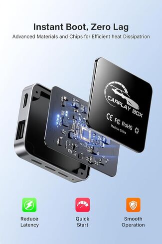AI Box – Wireless CarPlay & Android Auto Adapter | Dual-Band WiFi | 4K HDMI Output | Android 12.0 System | Bluetooth 5.0 | 4GB+32GB | Plug & Play for OEM CarPlay Vehicles in Saudi Arabia