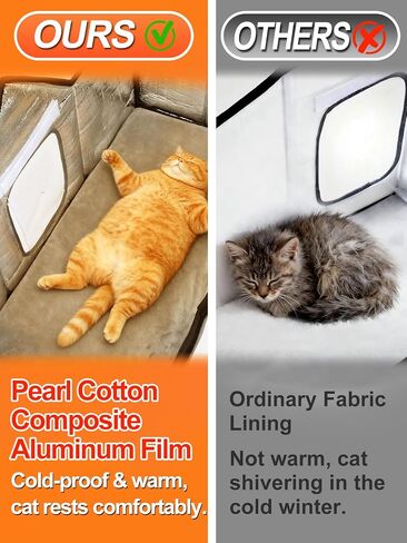 Large Heated Cat House, Waterproof Outdoor Cat Shelter for Winter with Thermostatic Heating Pad and Escape Door, Sturdy Warm Outside Pet House for Feral Cats Small Dog in Saudi Arabia