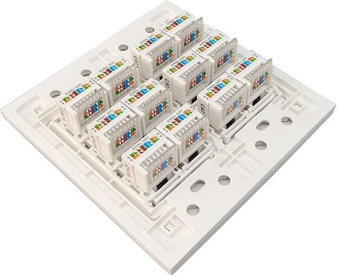 12-Port CAT5E CAT 6 RJ45 Ethernet LAN Wall Panel 118-Type Internet Panel Outlet(Square Panel CAT6) in Saudi Arabia