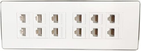 12-Port CAT5E CAT 6 RJ45 Ethernet LAN Wall Panel 118-Type Internet Panel Outlet(Square Panel CAT6) in Saudi Arabia