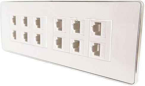 12-Port CAT5E CAT 6 RJ45 Ethernet LAN Wall Panel 118-Type Internet Panel Outlet(Square Panel CAT6) in Saudi Arabia
