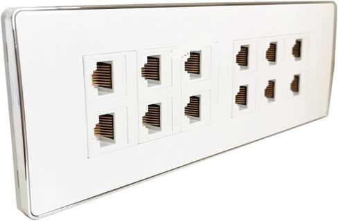 12-Port CAT5E CAT 6 RJ45 Ethernet LAN Wall Panel 118-Type Internet Panel Outlet(Square Panel CAT6) in Saudi Arabia
