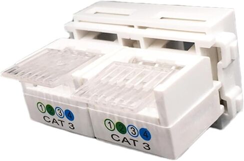 CAT3 RJ11 وحدة الهاتف 2 ميناء الهاتف تجعيد سلك موصل المقبس المقبس 23x36mm in Saudi Arabia