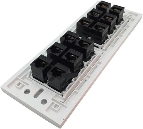 CAT5E CAT6 RJ45 أنثى إلى موصل سالب 12 منفذ جاك التوسع 118 نوع لوحة جاك (CAT6) in Kuwait