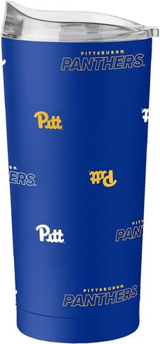 شعار العلامات التجارية NCAA Notre Dame Fighting Irish Step & Repeat كوب من الفولاذ المقاوم للصدأ سعة 20 أونصة - تصميم الشعار بالكامل، جدار مزدوج مطلي بالمسحوق معزول بفراغ - يحافظ على المشروبات ساخنة وباردة لساعات in Kuwait