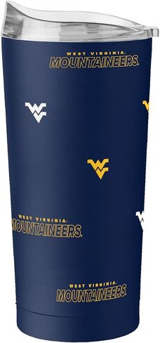 شعار العلامات التجارية NCAA Notre Dame Fighting Irish Step & Repeat كوب من الفولاذ المقاوم للصدأ سعة 20 أونصة - تصميم الشعار بالكامل، جدار مزدوج مطلي بالمسحوق معزول بفراغ - يحافظ على المشروبات ساخنة وباردة لساعات in Kuwait