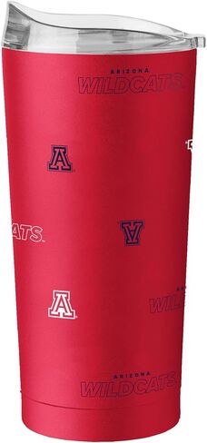 شعار العلامات التجارية NCAA Notre Dame Fighting Irish Step & Repeat كوب من الفولاذ المقاوم للصدأ سعة 20 أونصة - تصميم الشعار بالكامل، جدار مزدوج مطلي بالمسحوق معزول بفراغ - يحافظ على المشروبات ساخنة وباردة لساعات in Kuwait