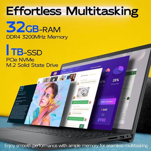 كمبيوتر محمول Dell Inspiron 15 3530 بشاشة تعمل باللمس للأعمال 2025 محدث، معالج Intel i5-1334U (10 النواة)، شاشة 15.6 FHD مضادة للتوهج، Windows 11 Pro، Windows Copilot (ذاكرة الوصول العشوائي 32 جيجابايت، 1 تيرابايت SSD) in Saudi Arabia
