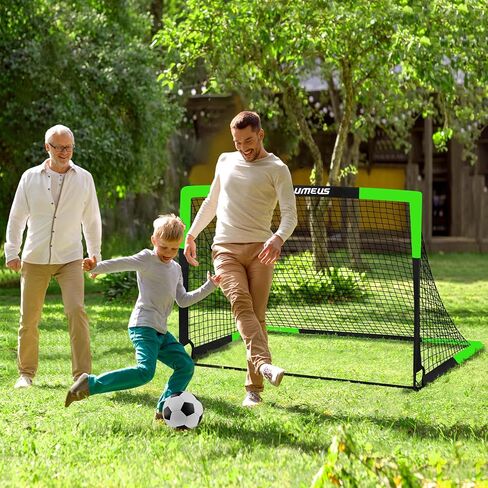 Kids Soccer Goals for Backyard Set of 2, 6x4 ft Portable Pop Up Soccer Goal Training Equipment with Soccer Ball, Ladder and Cones, Soccer Nets for Backyard for Kids Youth Toddler Outdoor Sports Games in Saudi Arabia