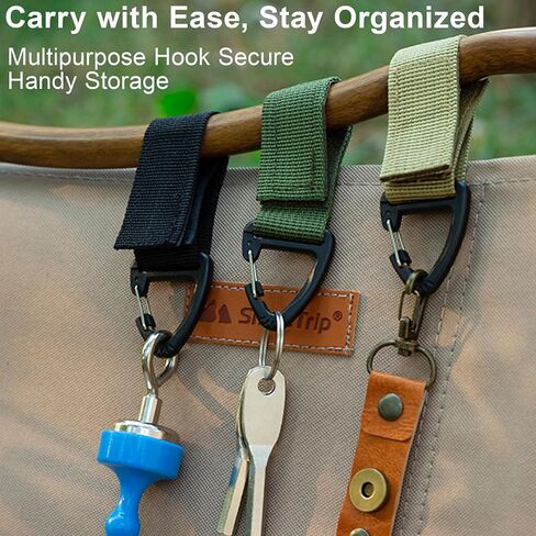 Tactical Key Ring Chain, D-Ring Snap Clip Carabiner, Multifunction Keychain Webbing Belt Holder 6PCS, Gear Hook for Hiking Camping Outdoor Sports Backpack Accessories Green in Saudi Arabia