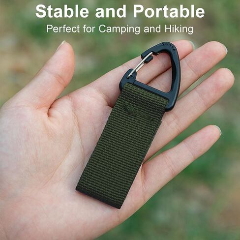 Tactical Key Ring Chain, D-Ring Snap Clip Carabiner, Multifunction Keychain Webbing Belt Holder 6PCS, Gear Hook for Hiking Camping Outdoor Sports Backpack Accessories Green in Saudi Arabia