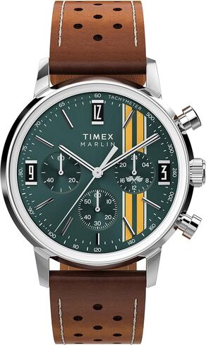 Timex Men's Marlin 40mm Watch - Black Strap Blue Dial Stainless Steel Case in Saudi Arabia