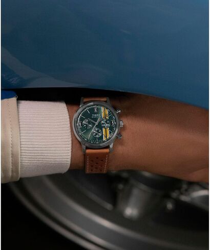 Timex Men's Marlin 40mm Watch - Black Strap Blue Dial Stainless Steel Case in Saudi Arabia