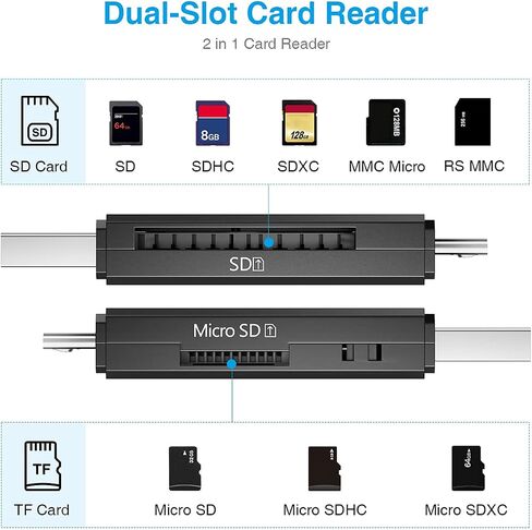 قارئ بطاقة SD 3 في 1 من النوع C/USB-A/Micro USB، قارئ بطاقة ذاكرة بفتحة مزدوجة لأجهزة MacBook/PC/Android/الهاتف/الكاميرا/الكمبيوتر المحمول/Galaxy/Chromebook، محول بطاقة Micro SD يدعم SD/SDHC/SDXC/MMC in Saudi Arabia