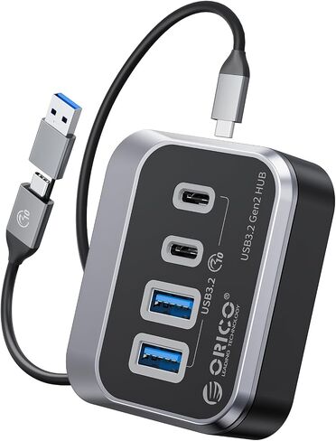 ORICO USB Hub 10Gbps with 2 USB A Ports+2 USB C Ports, USB 3.2 Gen 2 Hub with 1.64Ft USB-C Cable and USB-A Adapter USB Splitter for iMac, MacBooks, Mac mini in Saudi Arabia
