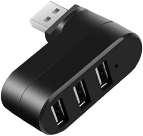 Mini USB 2.0 3-Port Hub for Laptop and PC – Compact Rotating Splitter Adapter in Saudi Arabia