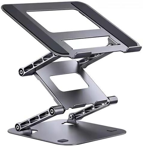 Adjustable Laptop Stand with 360°,3-Tier Ergonimic Foldable Sitting/Standing Laptop Riser for Desk Compatible Rotating Base in Saudi Arabia
