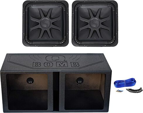 KICKER (2) L7S152 مكبرات صوت مربعة للسيارة مقاس 15 بوصة 4000 وات L7S + حاوية صندوق فرعية مبطنة in Kuwait