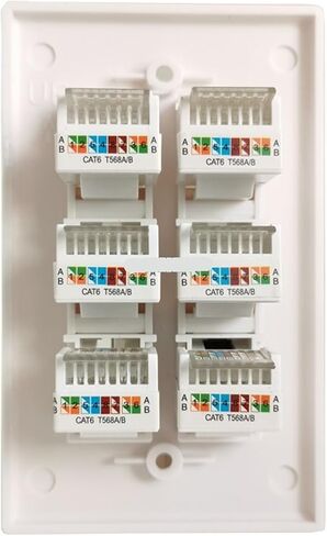 6 Port CAT6 RJ45 Panel, LAN Connector Wall Socket(Crimps Wire CAT6) in Saudi Arabia