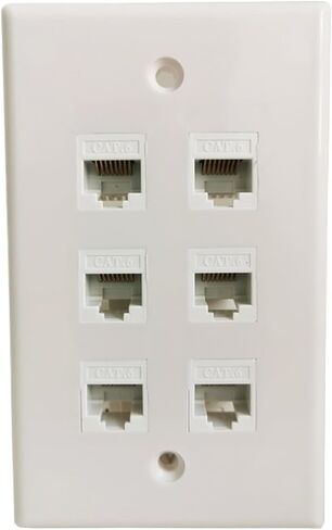 6 Port CAT6 RJ45 Panel, LAN Connector Wall Socket(Crimps Wire CAT6) in Saudi Arabia