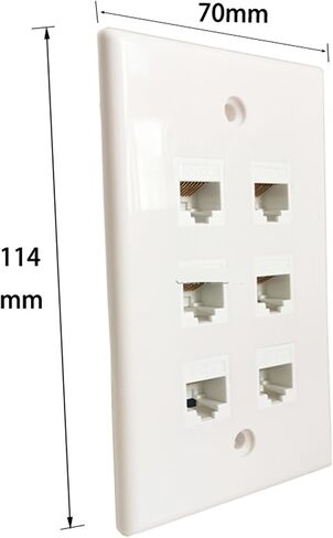 6 Port CAT6 RJ45 Panel, LAN Connector Wall Socket(Crimps Wire CAT6) in Saudi Arabia
