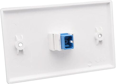 Single-Port SC Fiber Optic UPC Receptacle Adapter with Standard US White faceplate(1 Port SC UPC) in Saudi Arabia